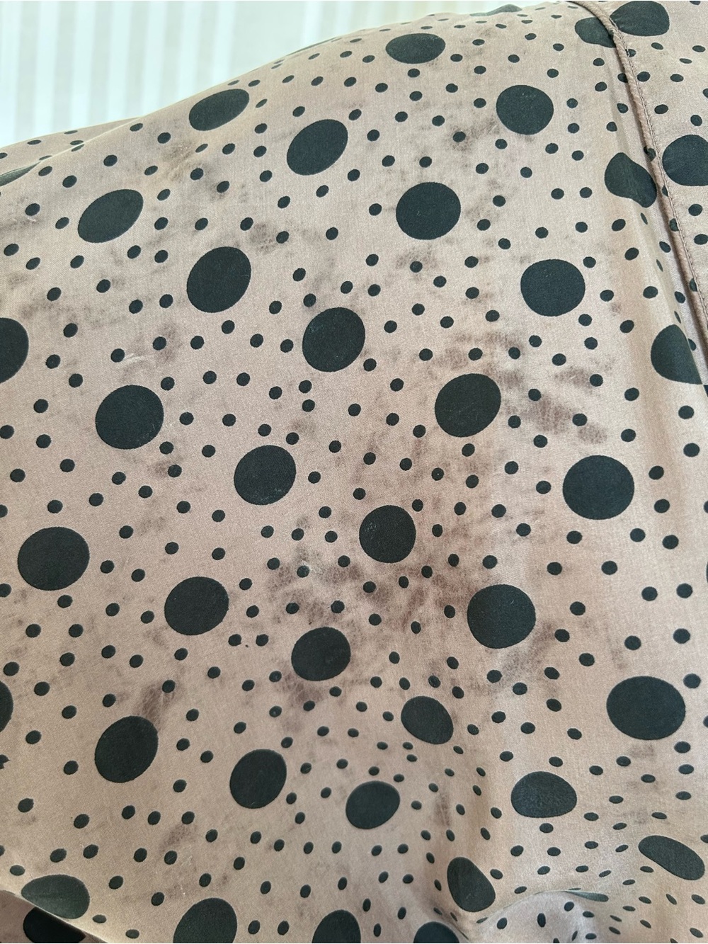 VTG Robert Stock 100% Silk Robe Duster w/ Belt Mauve w/ Black Polka Dot One Size - Picture 11 of 11
